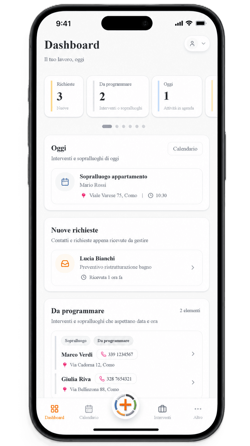Dashboard Artingo su telefono